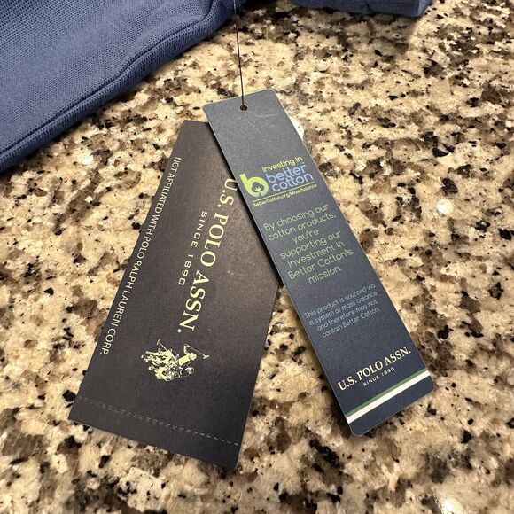 New U.S. Polo Assn. Size S NEW Men's Performance Pique Polo Shirt London Blue - Picture 7 of 10